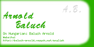 arnold baluch business card